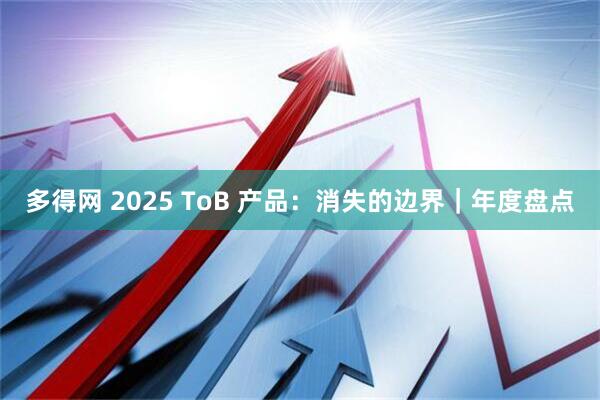 多得网 2025 ToB 产品：消失的边界｜年度盘点